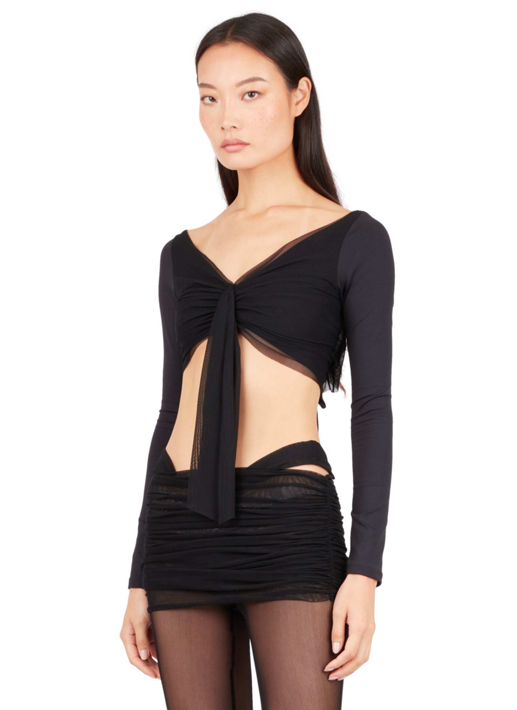 CROP TOP WITH DRAPED TIE
