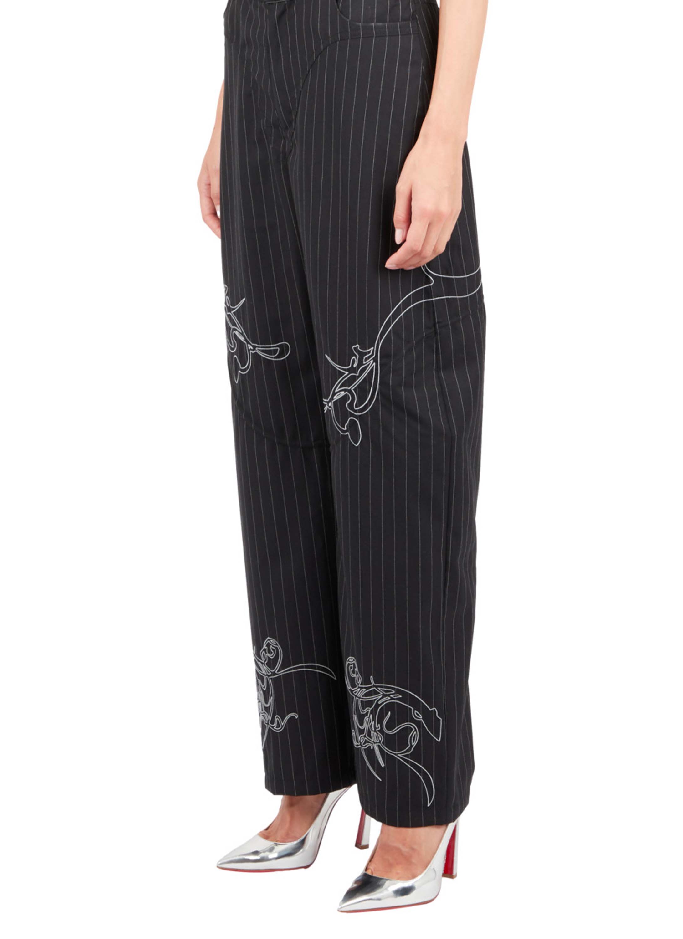 EMBROIDERED BOYISH TROUSERS