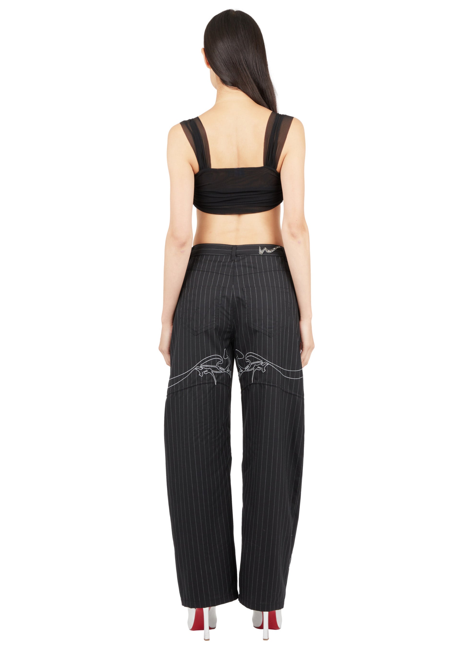 EMBROIDERED BOYISH TROUSERS
