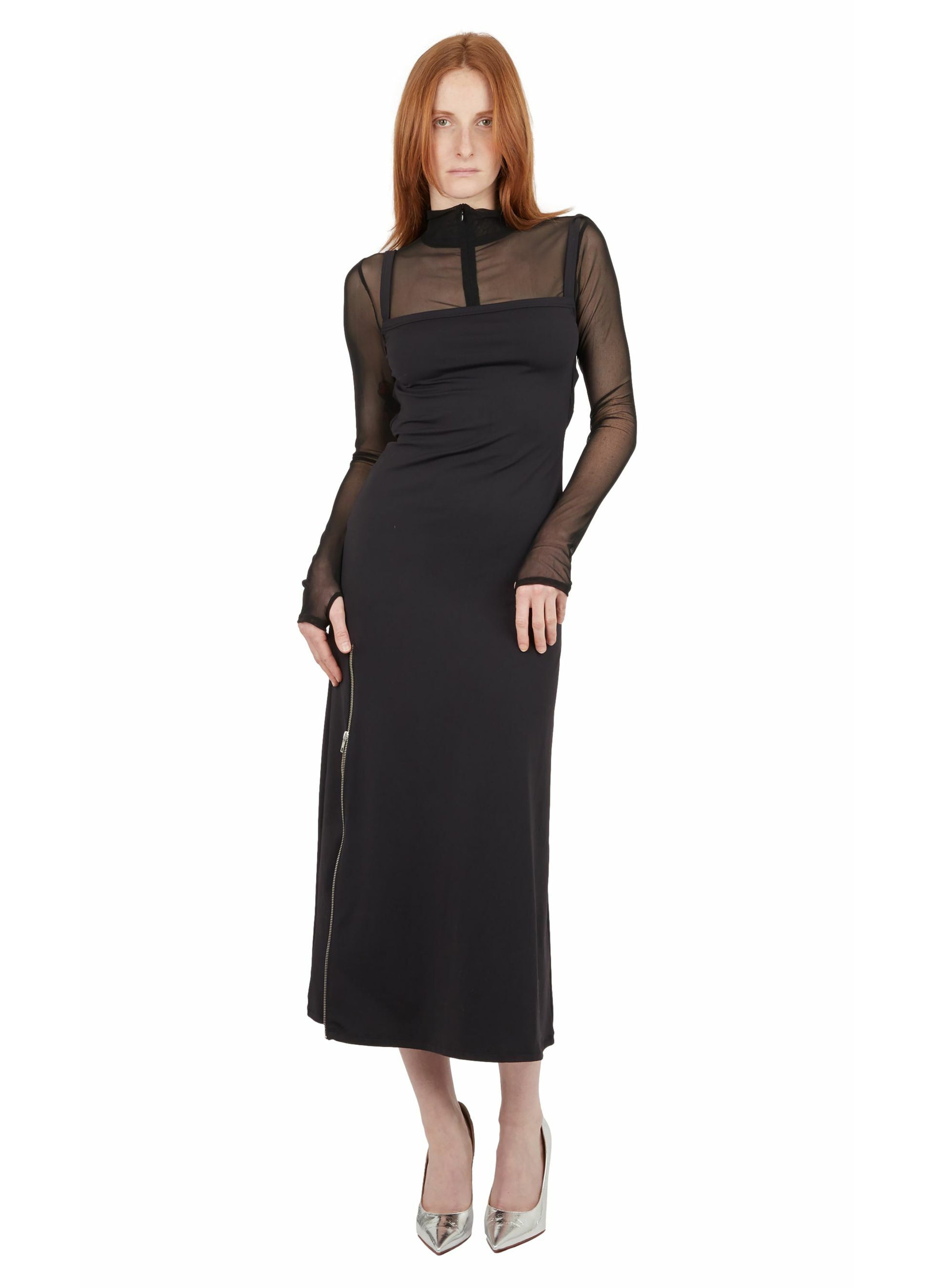 HIGH-NECK LONG DRESS