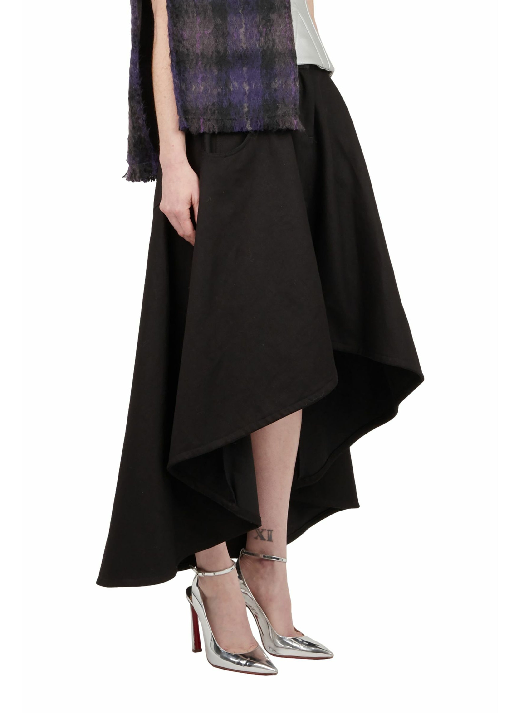 ASYMMETRICAL DENIM SKIRT